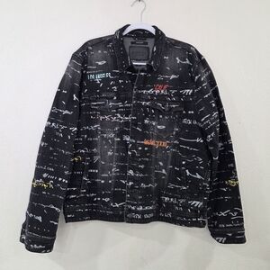 Guess Black Graphic Denim Jacket